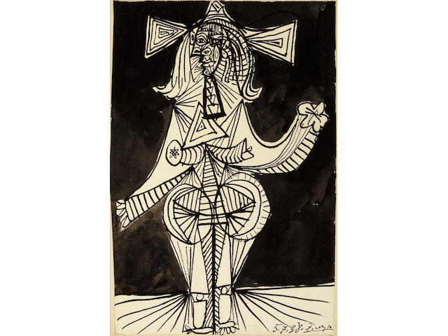 Pablo Picasso (Spanish, 1881-1973) Femme debout, 1938 8 x 5 3/8in (20.3 x 13.7cm)