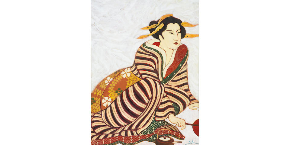 Sharon Kennedy (American, born 1949) Lady in Kimono 48 X 36 in