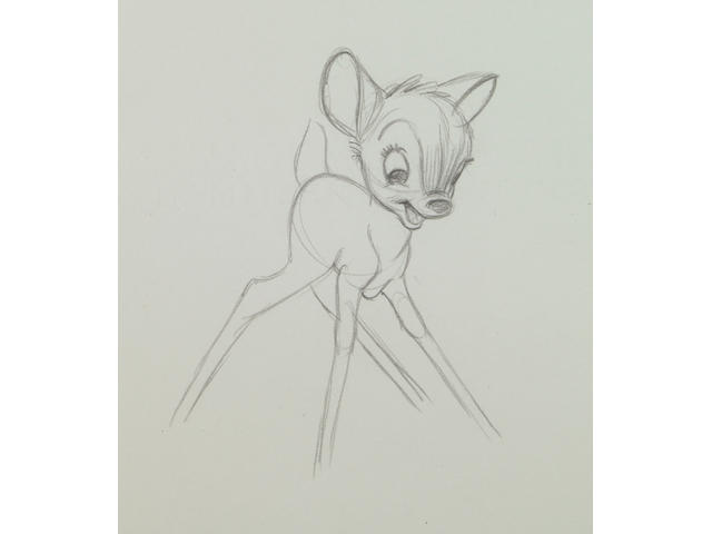 Approximately 231 Walt Disney rough sequential drawings from &#147;Bambi&#148;