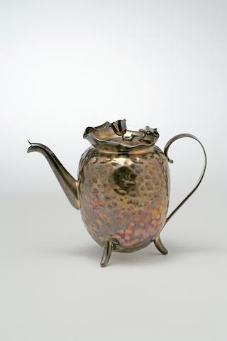 Bonhams A Good Christopher Dresser Dappled Silver Teapot