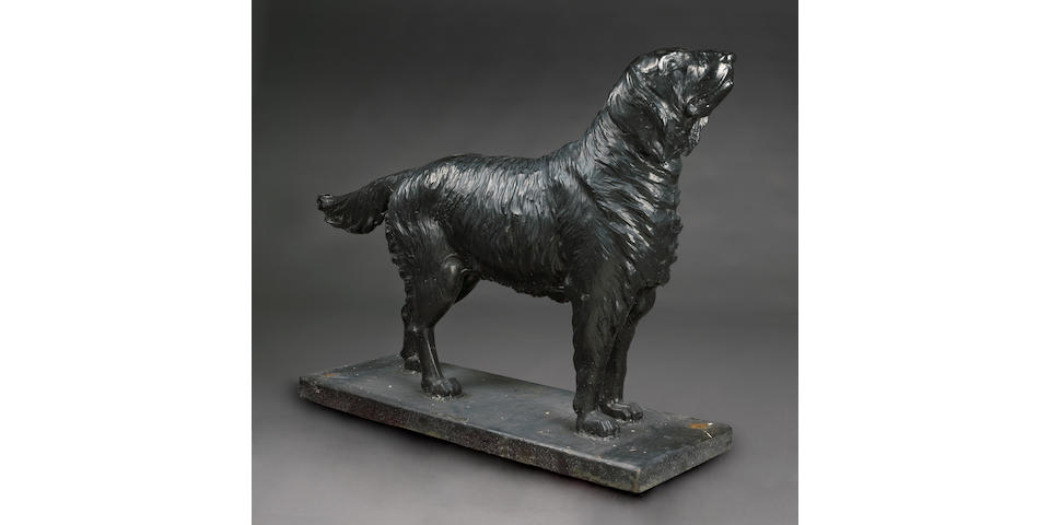 An American cast iron paint decorated Retriever