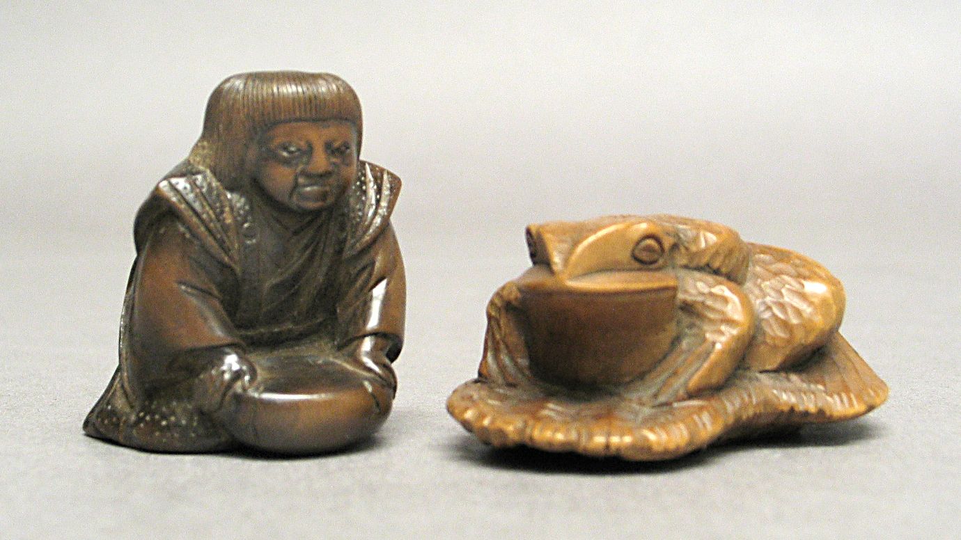 Two wood netsuke