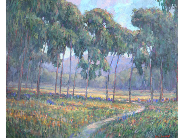 William Dorsey (born 1942) Path through a Stand of Trees 24 x 30in