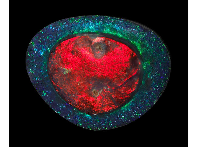 Rare and Renowned Red-on-Black Opal&#151;&#147;The Flame Queen&#148;