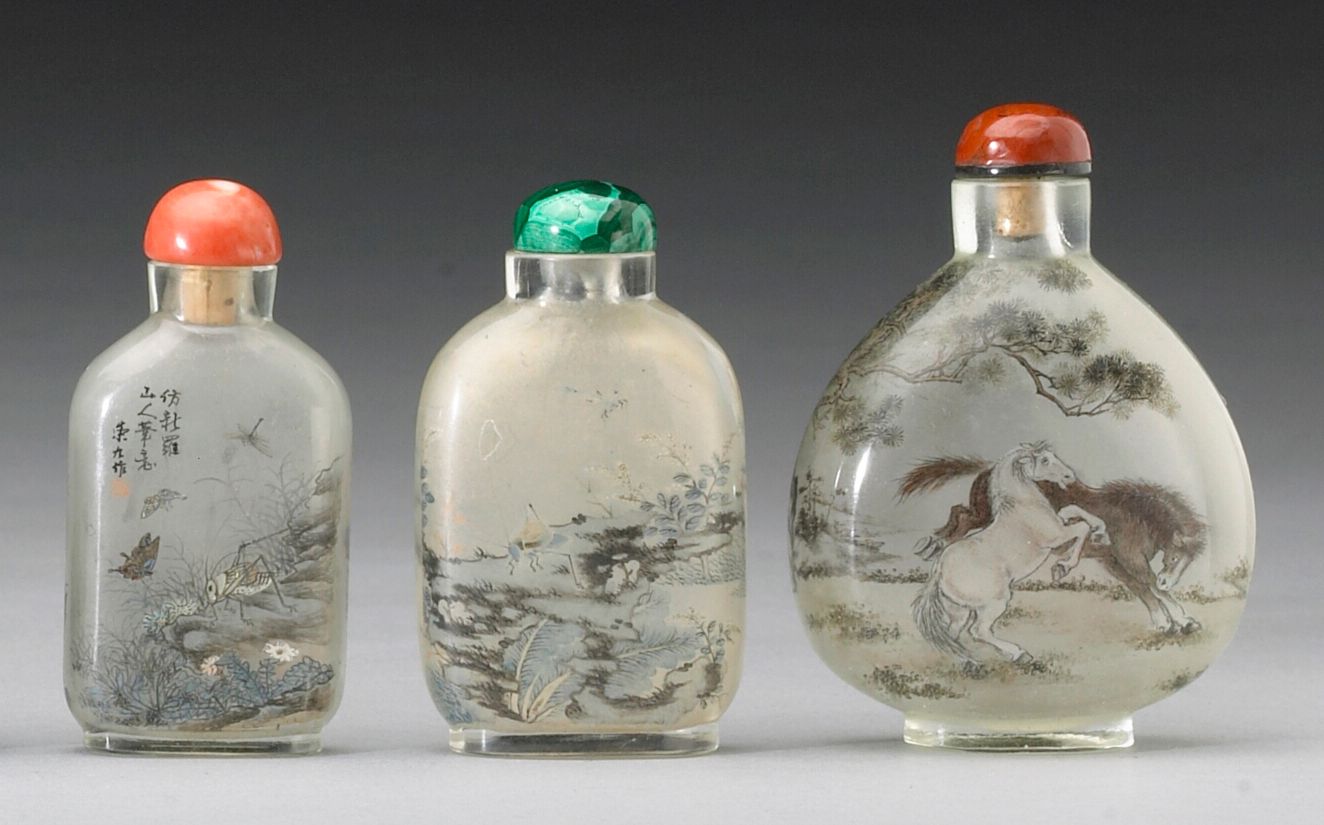 Three inside painted snuff bottles