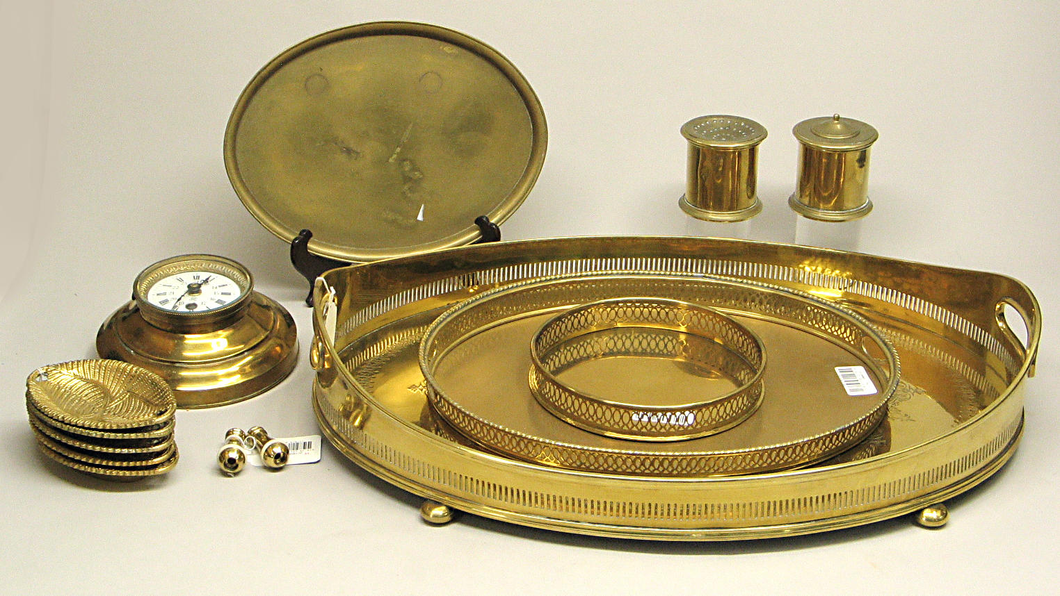An assembled grouping of brass