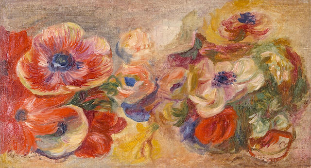 Pierre-Auguste Renoir (French, 1841-1919) Anemones 8 1/4 x 14 3/4in (21 x 37.5cm)