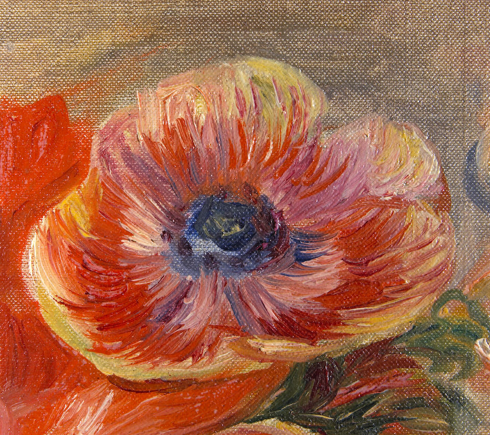 Pierre-Auguste Renoir (French, 1841-1919) Anemones 8 1/4 x 14 3/4in (21 x 37.5cm)