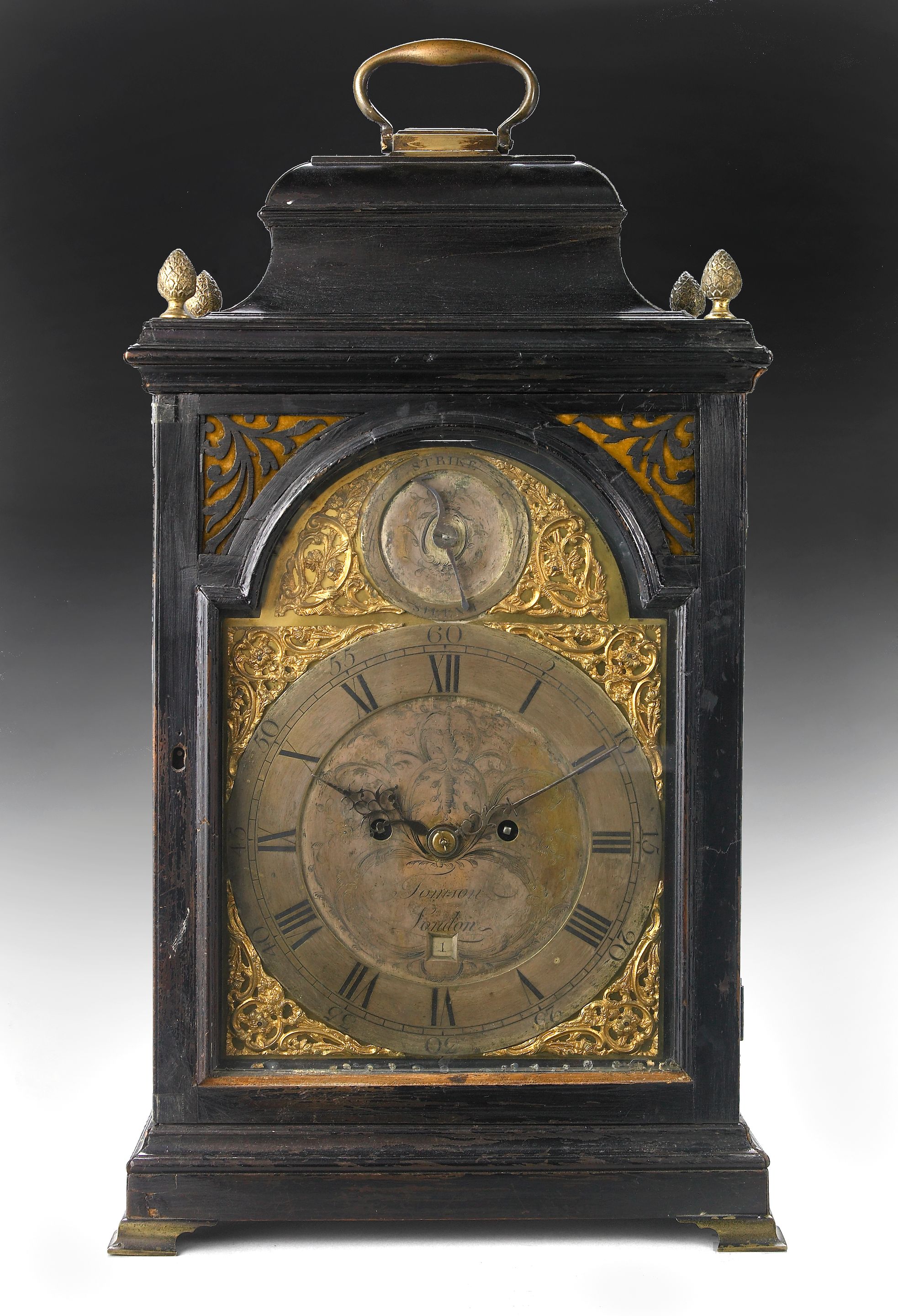 A George III ebonized bracket clock