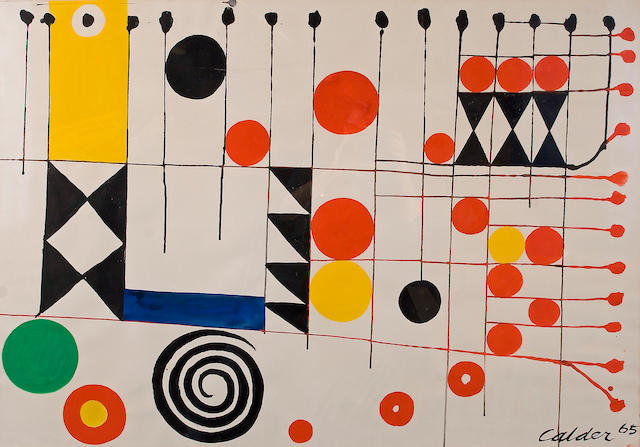 Alexander Calder (American, 1898-1976) Checkerboard, 1965 29 1/4 x 42 1/4in