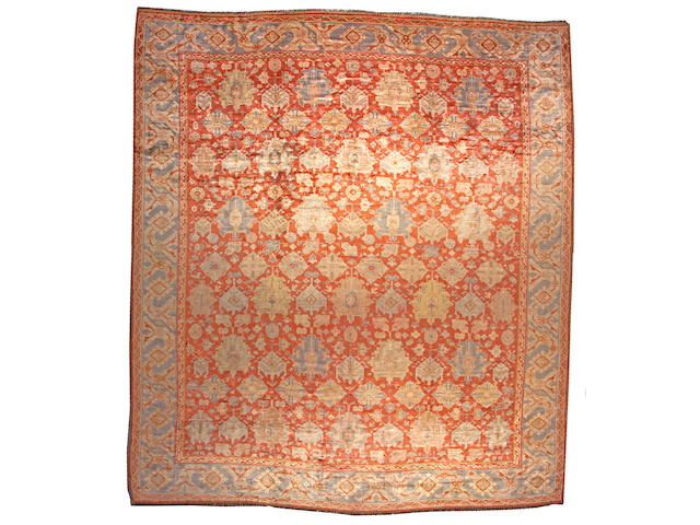 An Angorra Oushak carpet West Anatolia, size approximately 12ft. 6in. x 17ft. 8in.