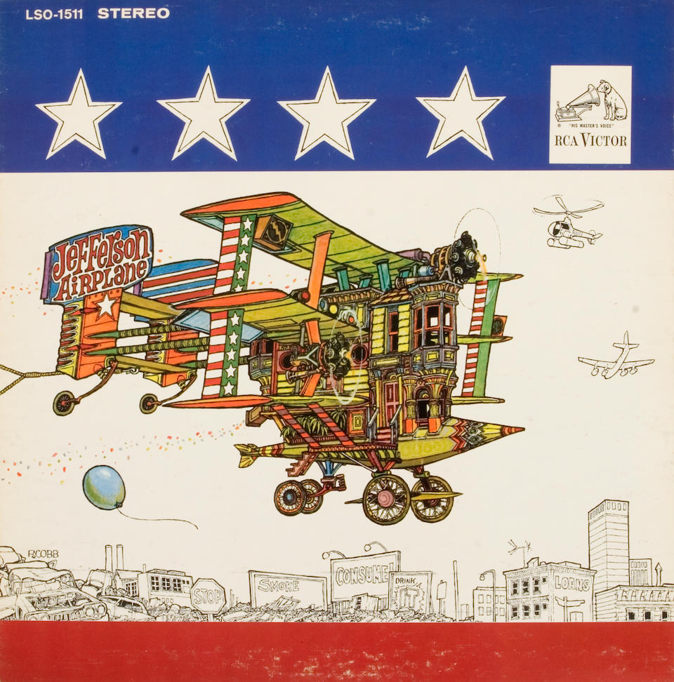 A Jefferson Airplane original painting created by artist Ron Cobb for their album jacket "After Bathing at Baxter's," 1967
