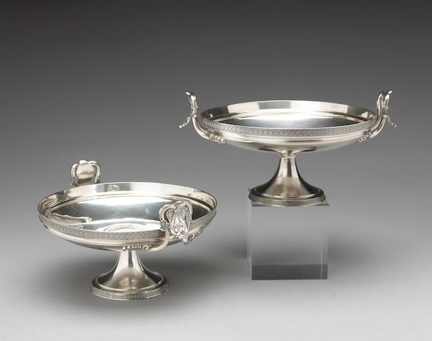 Pair of Sterling Neoclassical Compotes by Moore for Tiffany & Co.