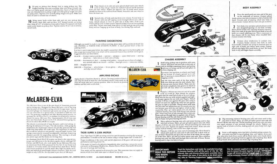 The ex-Ralph Salyer 'Cro-Sal' Special,1965 McLaren-Elva M1A Chevrolet Sports Racer  Chassis no. 20-06