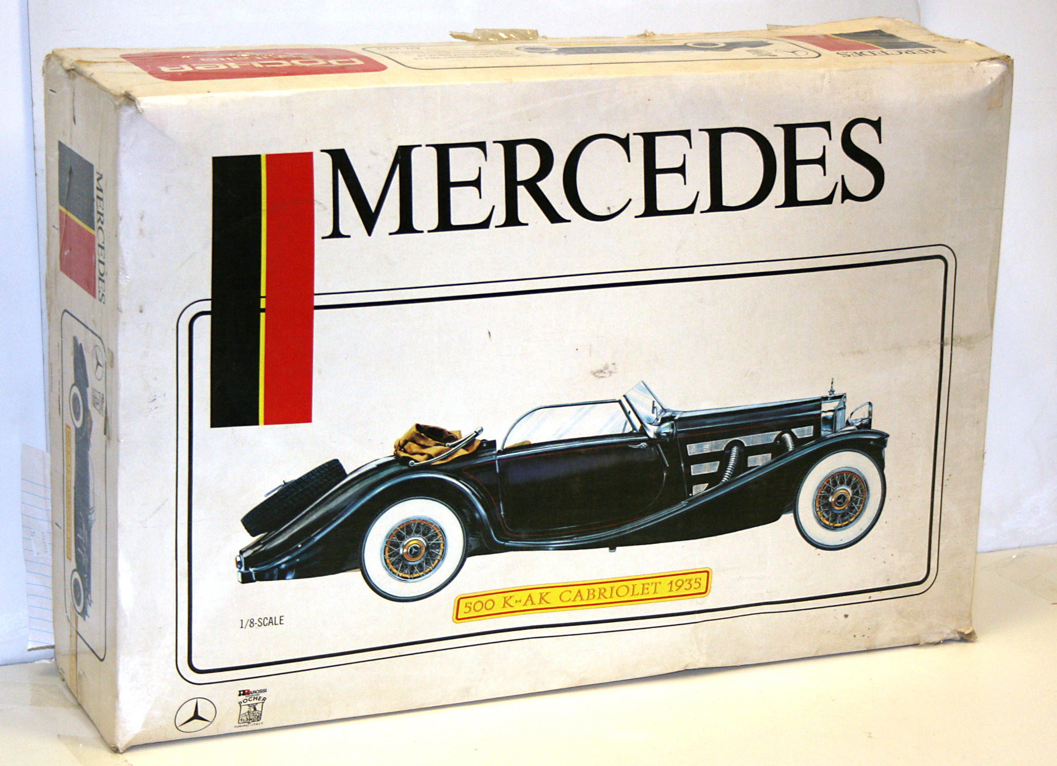 A 1935 Mercedes 500 K-AK Cabriolet boxed 1:8 scale model, by Pocher, Italian,