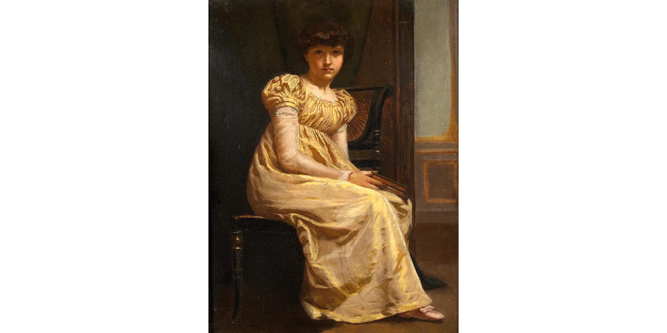 English School, 19th Century A pensive moment 18 x 14in