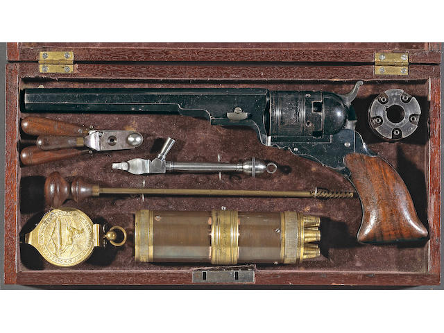 A fine cased Colt No. 5 Holster Model 'Texas Paterson' percussion revolver