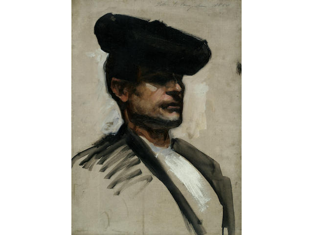 John Singer Sargent (1856-1925) Head of a Spanish Musician 19 1/4 x 14 1/2in