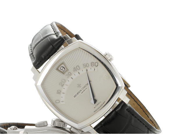 Vacheron Constantin. A very fine and rare limited edition 18k white gold jump-hour wristwatch with retrograde minutesSaltarello, No.90/200, Ref:43041, Case No.698868, Movement No.861352, 1990's