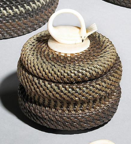 An Eskimo lidded baleen basket