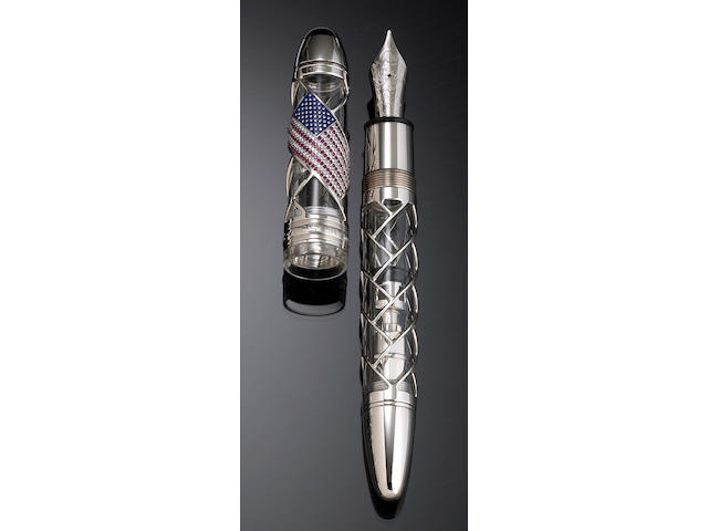 MONT BLANC: Skeleton American Flag Stars & Stripes 2002 Limited Edition