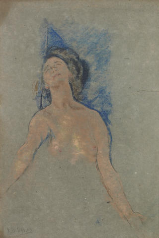 Arthur Bowen Davies (American, 1862-1928) Nude sight 15 x 10 1/4in