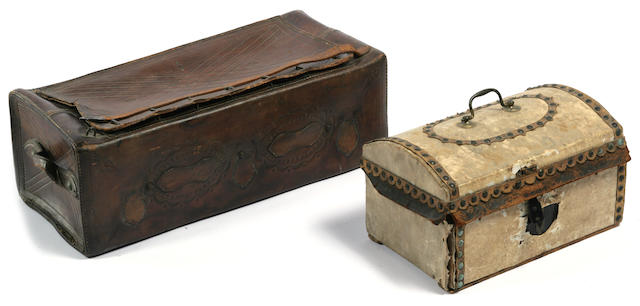 A deerskin covered document box