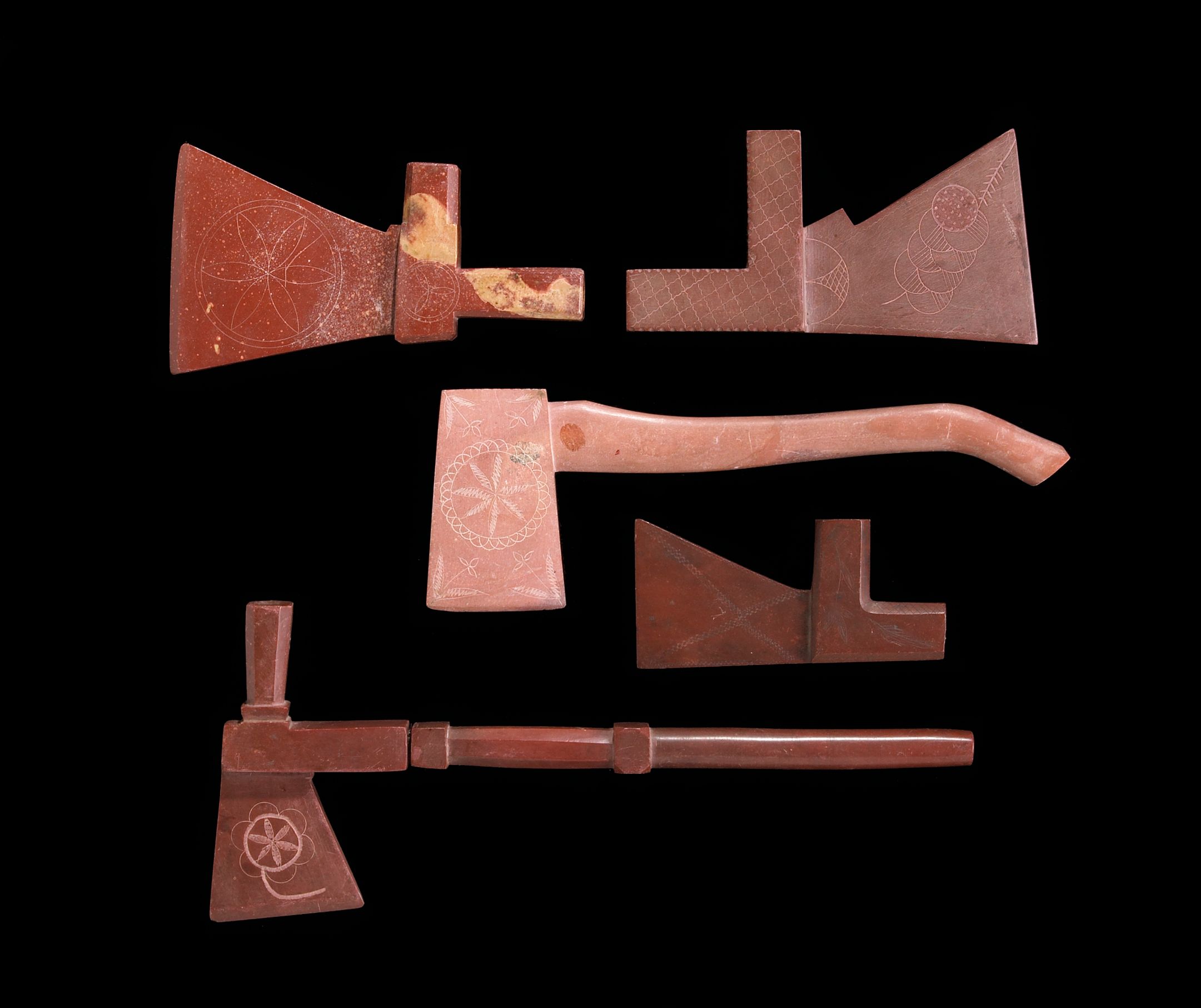 Five Plains catlinite pipe items