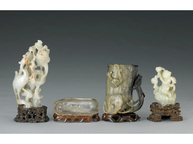 A group of four hardstone carvings