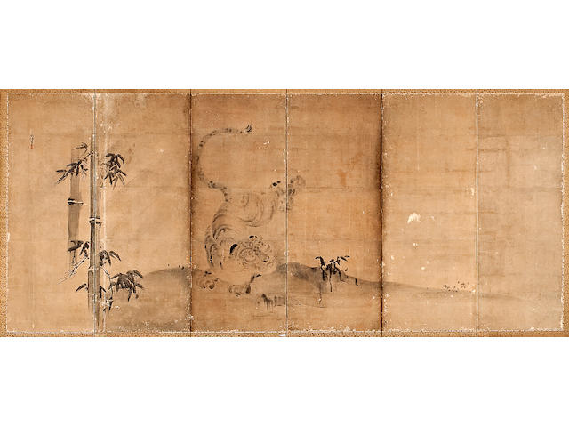 Kano Naonobu (1607-1650) Dragon and Tiger