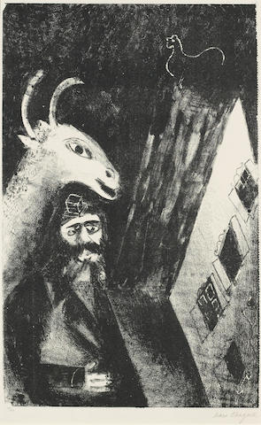Marc Chagall (Russian/French, 1887-1985); Goat in the Night;