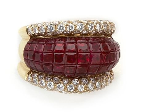 A ruby and diamond ring