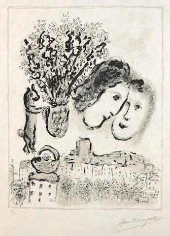Marc Chagall (Russian/French, 1887-1985); Gray Double Face;