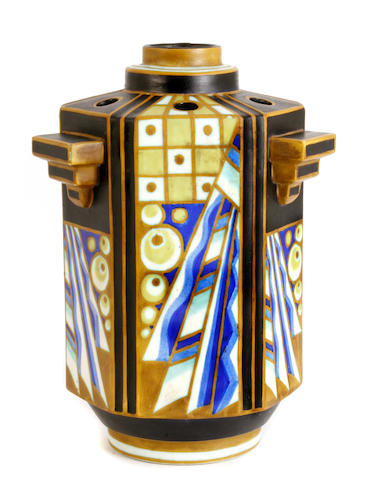 Bonhams : A Charles Catteau Art Deco glazed earthenware hexagonal vase