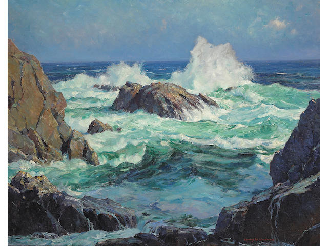 Stanley Wingate Woodward (American, 1890-1970) 'The restless sea' 40 x 50in