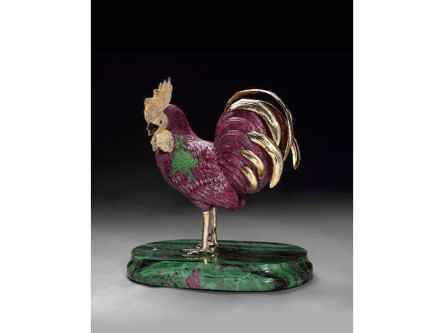 Ruby Carving of a Rooster