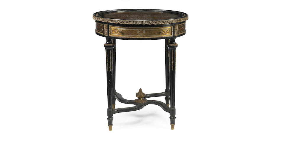 A Napoleon III style boullework center table