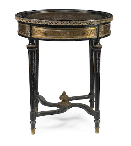 A Napoleon III style boullework center table