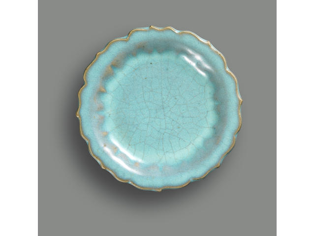 A fine Junyao saucer dish with a barbed rim Northern Song Dynasty