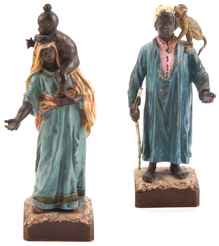 Two Franz Bergman cold painted bronze Middle Eastern figures