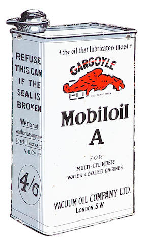 A Gargoyle Mobiloil A enamel sign, British,