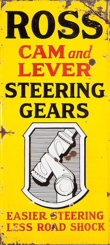 A rare 'Ross Cam and Lever Steering Gears' enamel sign, circa 1928,