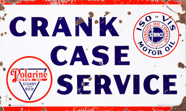 A Standard Oil Company &#145;Crank Case Service&#146; enamel sign, 1920s,