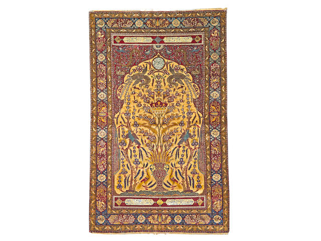 A Kashan Souf rug Central Persia, size approximately 4ft. 4in. x 6ft. 11in.