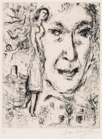 Marc Chagall (Russian/French, 1887-1985); Auto-portrait;