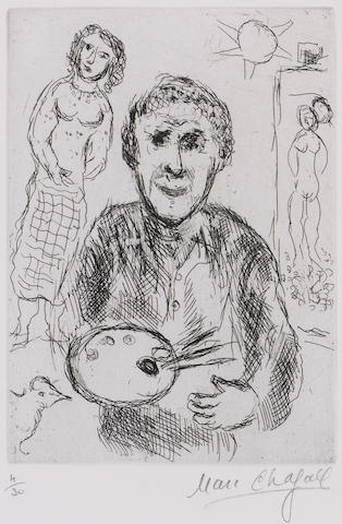 Marc Chagall (Russian/French, 1887-1985); L'Artiste et son mod&#232;le;