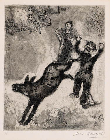 Marc Chagall (Russian/French, 1887-1985); Pls. 33 & 87, from La Fontaine Fables; (2)