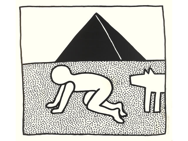 Keith Haring (American, 1958-1990); Pl. 17, from The Blueprint Drawings;