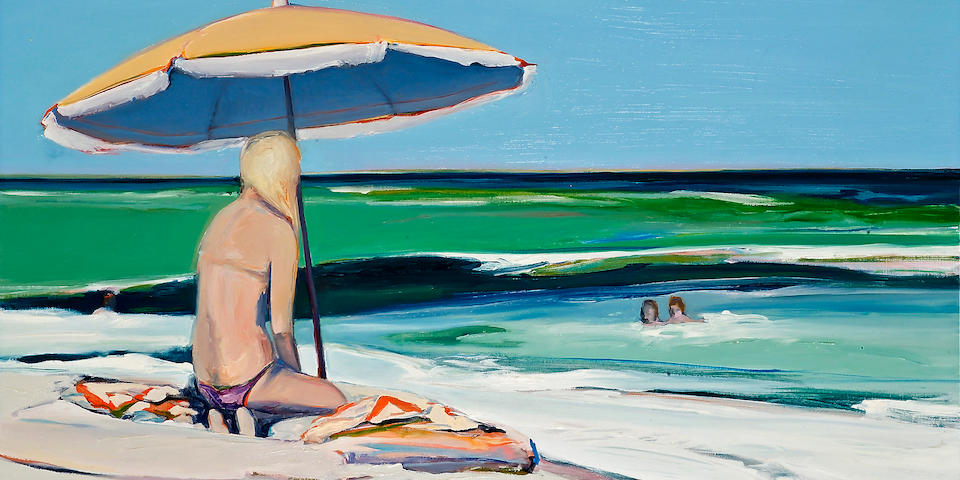 Gregory Kondos (American, born 1923) Beach Girl, 1975 48 x 50in