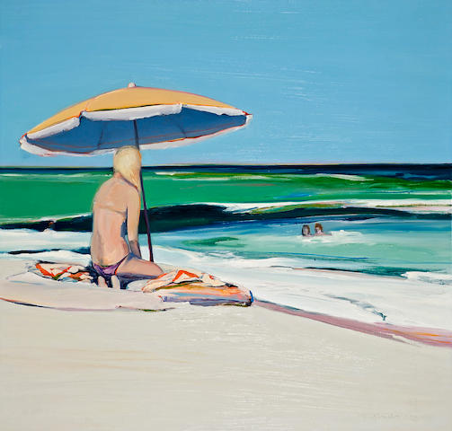 Gregory Kondos (American, born 1923) Beach Girl, 1975 48 x 50in